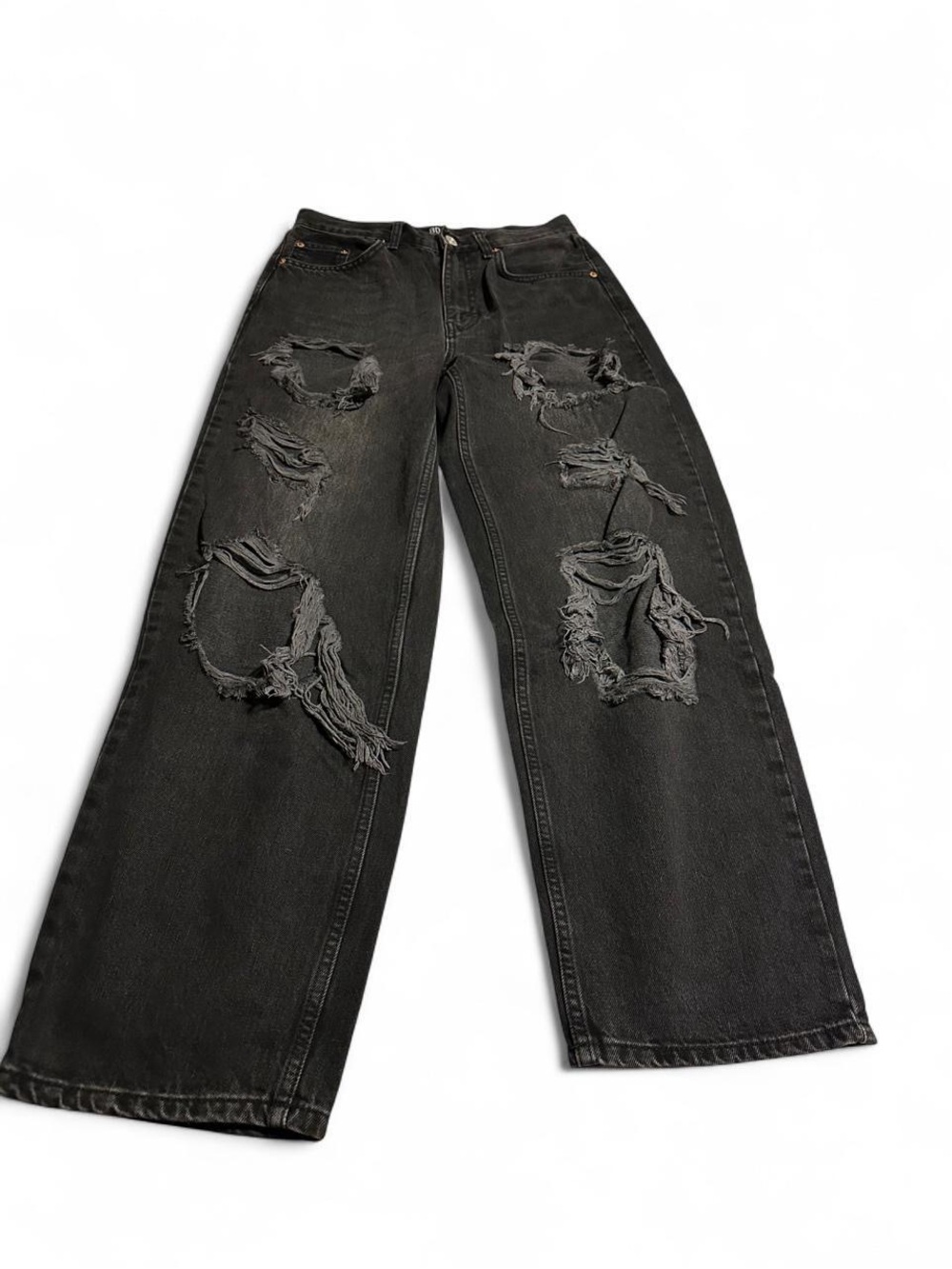 BDG Black Distressed Wide-Leg Baggy Jeans